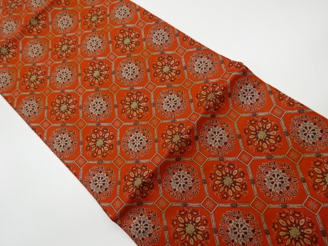 リサイクル　蜀江に華文模様織出し名古屋帯（250センチ）